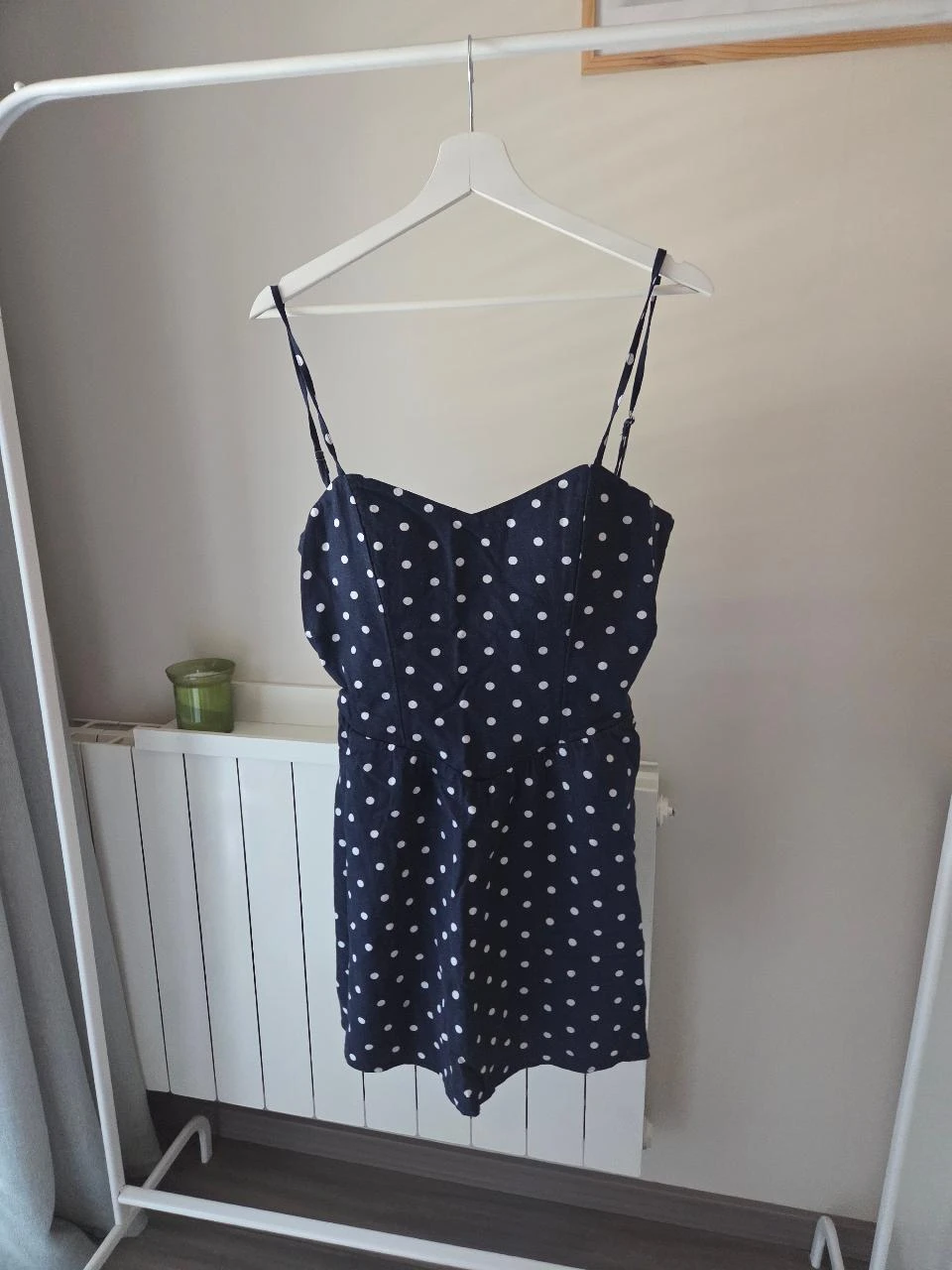 Robecourte Hollister bleu marine à pois blancs • Mélange lin • Taille M – photo 3